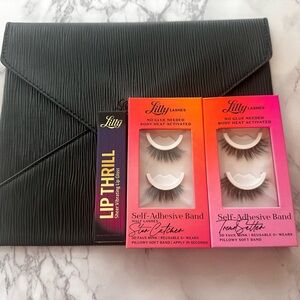 Lilly Lashes Bundle Including Pouch, Gloss, & Two Pairs of Self-Adhesive Lashes